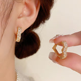 Minority Fashion Minimalist Design Micro Inlaid Zircon Love Ear Clip Temperament Wild Light Luxury