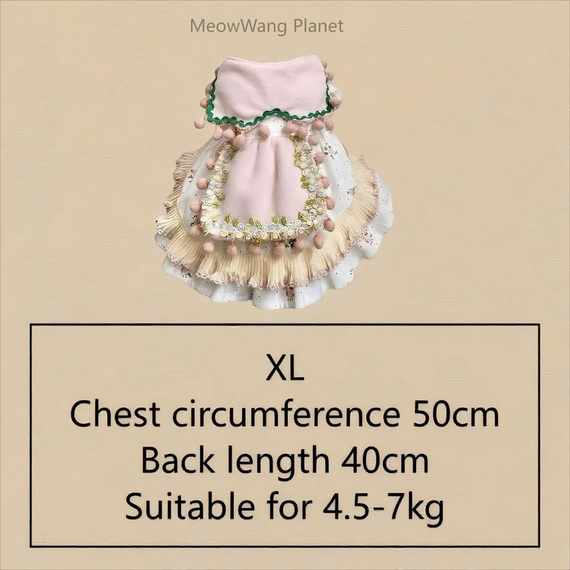 Dog Cat Clothes Pet Apparel Handcrafted Double Layer Princess Dress For Small Dogs Cats All Season Luxury Pet Apparel Custom Made Elegance Comfort Luxury Pet Gift For Cats Dogs