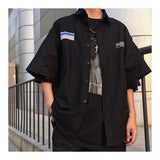 Ins Style Retro Workwear Shirt Short Sleeve Shirt For Women