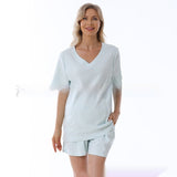 Home Wear Summer Waffle Short Maternity Suit