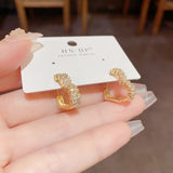 Minority Fashion Minimalist Design Micro Inlaid Zircon Love Ear Clip Temperament Wild Light Luxury